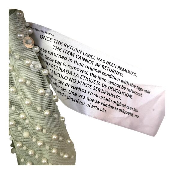 Mac Duggal Maxi Dress Pearl Embellished One Shoulder Formal Gown Size 12 NWT - Picture 9 of 10